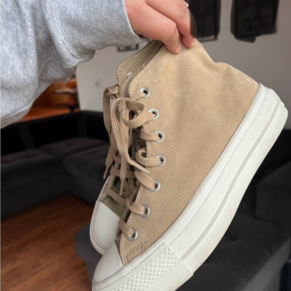Converse Women's Tan High-Top Sneakers - Picture 11 of 12